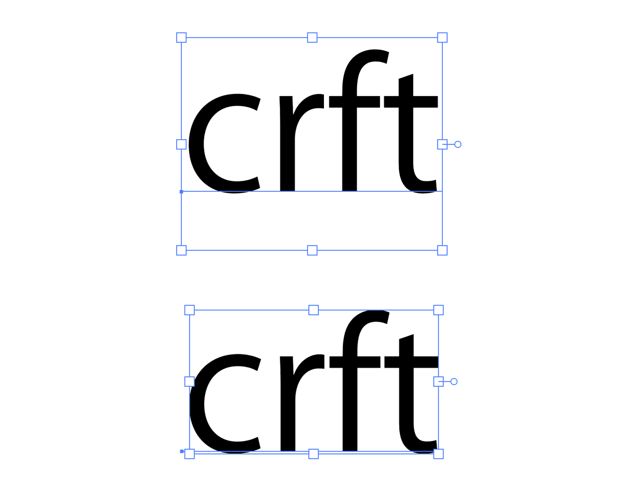 文字のバウンディングボックス 現代グラフィックデザイン Crft