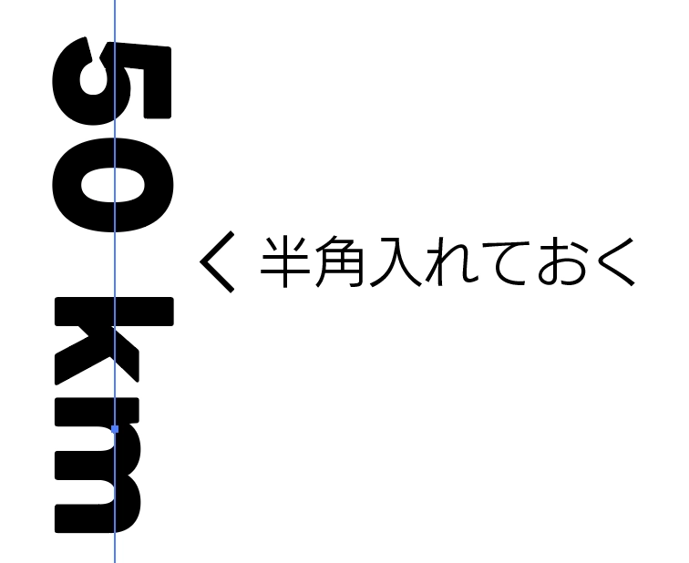 半角いれる