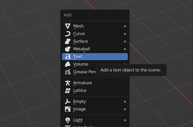 blender add text