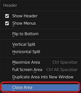 blender close area