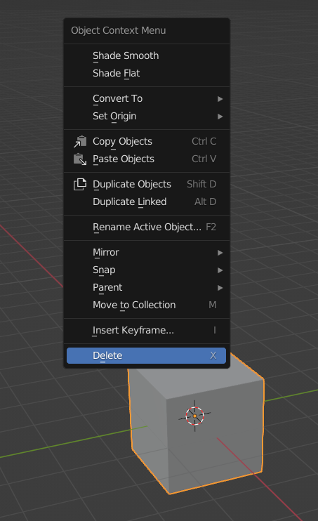 blender delete selected