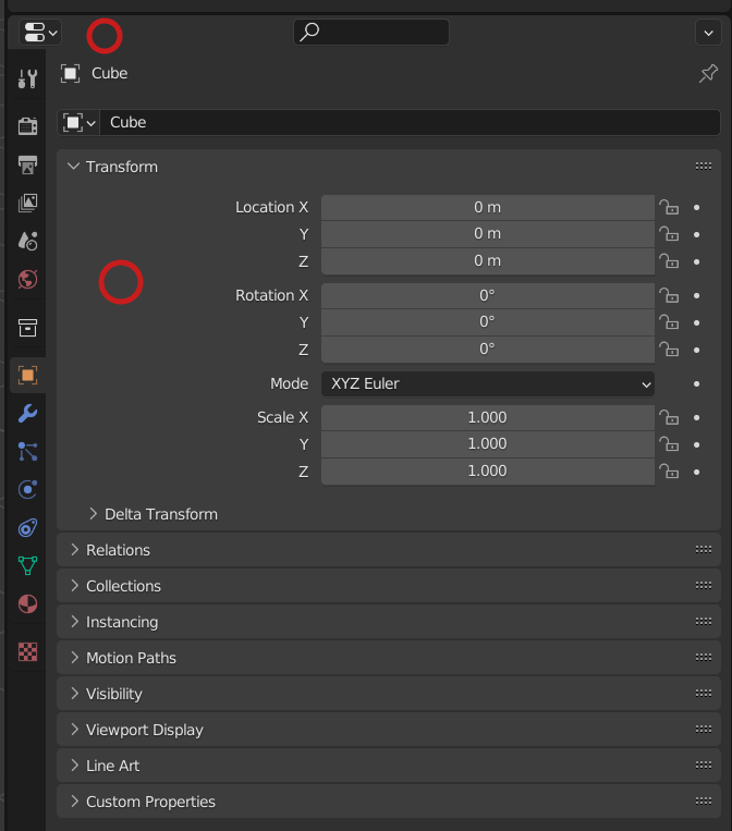 blender right click area context