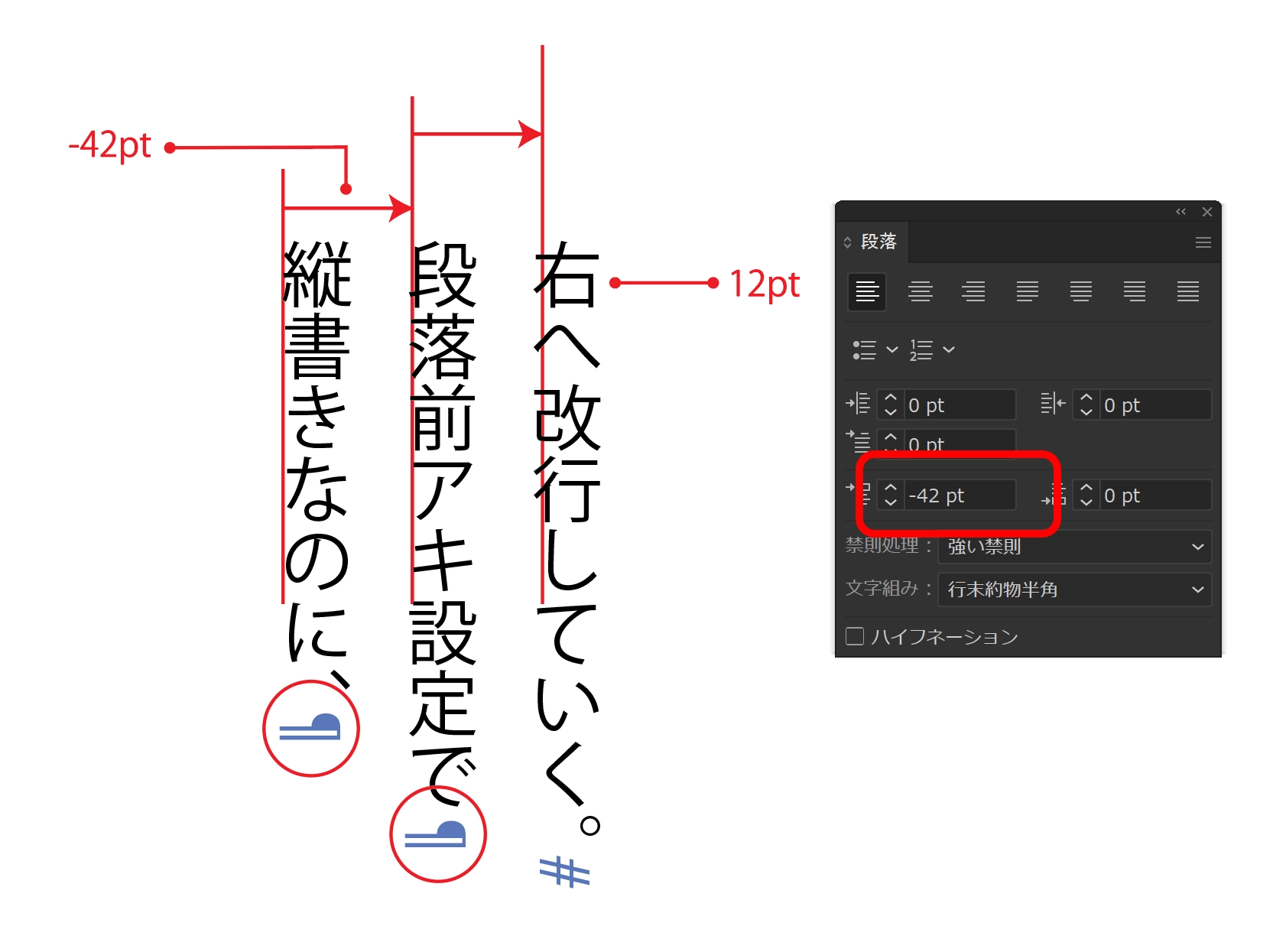 縦組み右改行仕組み
